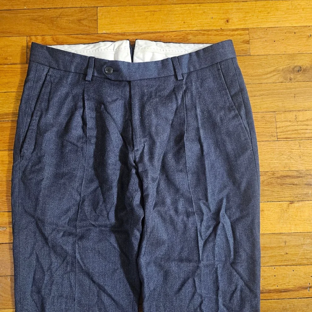 LANIERI Blue Wool Trousers Pants Waist 30
